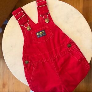 24m Vintage Oshkosh Overalls Red Corduroy